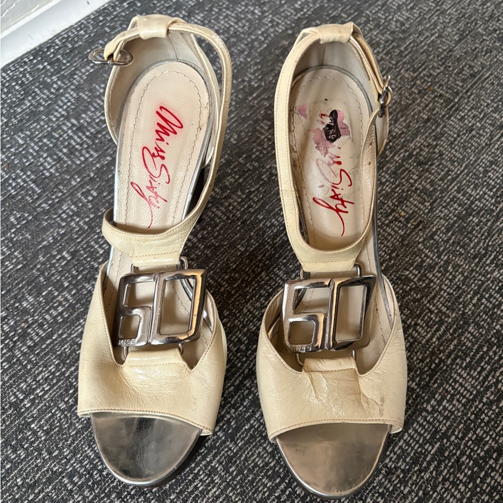 Miss sixty Cream and Silver Women's heels